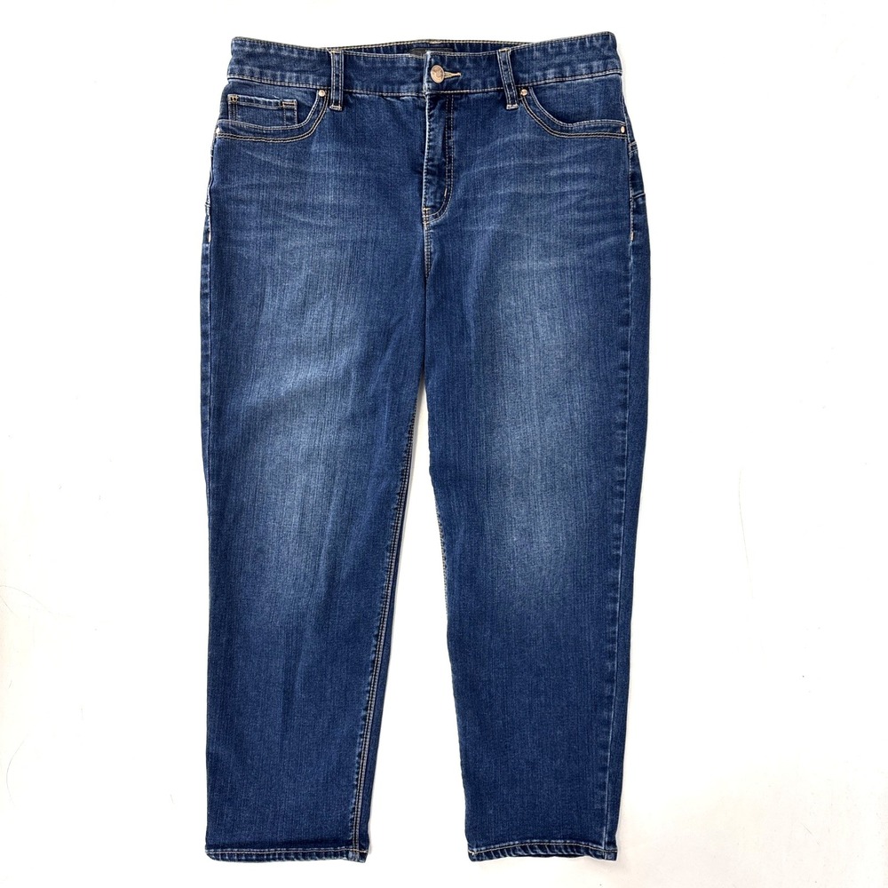 Chicos Jeans 1 US Medium 8 Stretch Denim Medium Wash So‎ Lifting Crop Casual